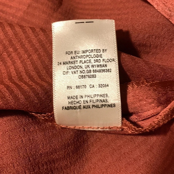 MOULINETTE‎ SOEURS by ANTHROPOLOGIE Satin Wrap Blouse in Peach Peche - Picture 13 of 14